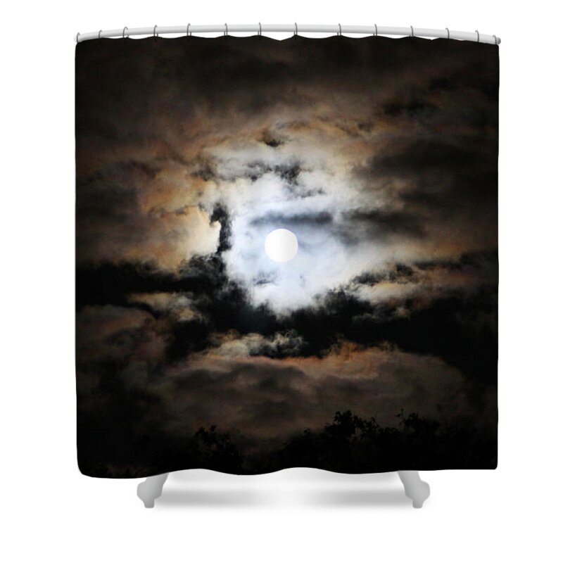 Full Moon Shower Curtain featuring the photograph Stormy Moon by Diana Haronis