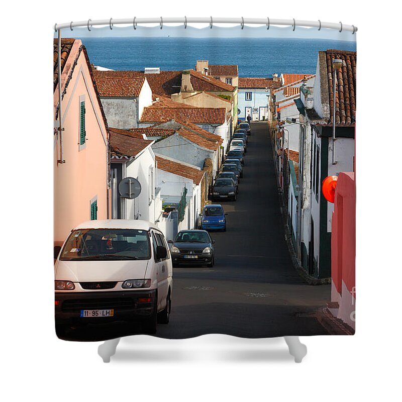Portugal Shower Curtain featuring the photograph Street in Lagoa - Azores by Gaspar Avila