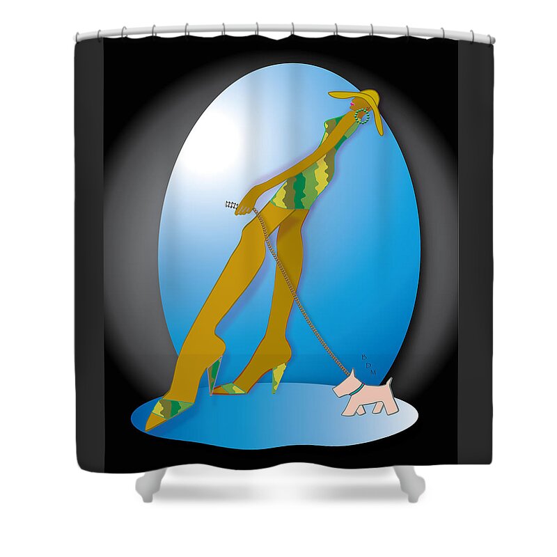 Woman Shower Curtain featuring the digital art Stride -3 by Brenda Dulan Moore