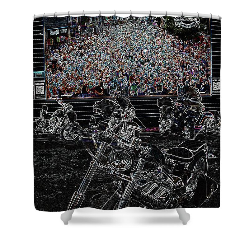 Motorcycle Shower Curtain featuring the photograph Stugis Motorcycle Rally by Anthony Wilkening