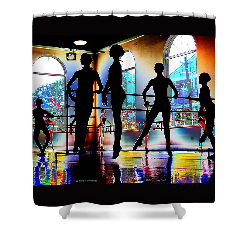 Ballet Shower Curtain featuring the digital art Sublime Silhouettes by Larry Beat