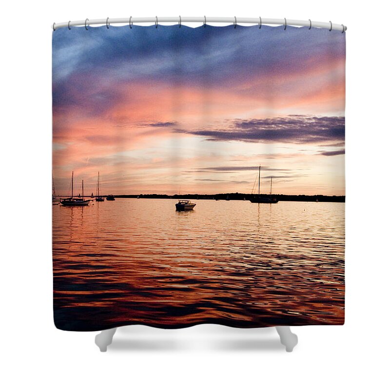 Photography Shower Curtain featuring the photograph Sunset Newport by Steven Natanson