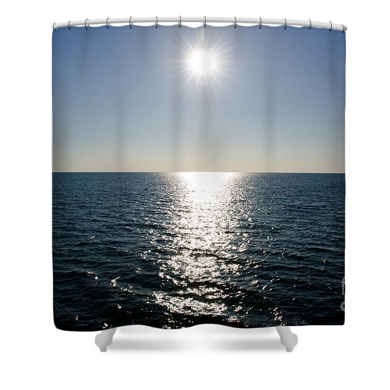 Sun Shower Curtain featuring the photograph Sunshine over the mediterranean sea by Mats Silvan