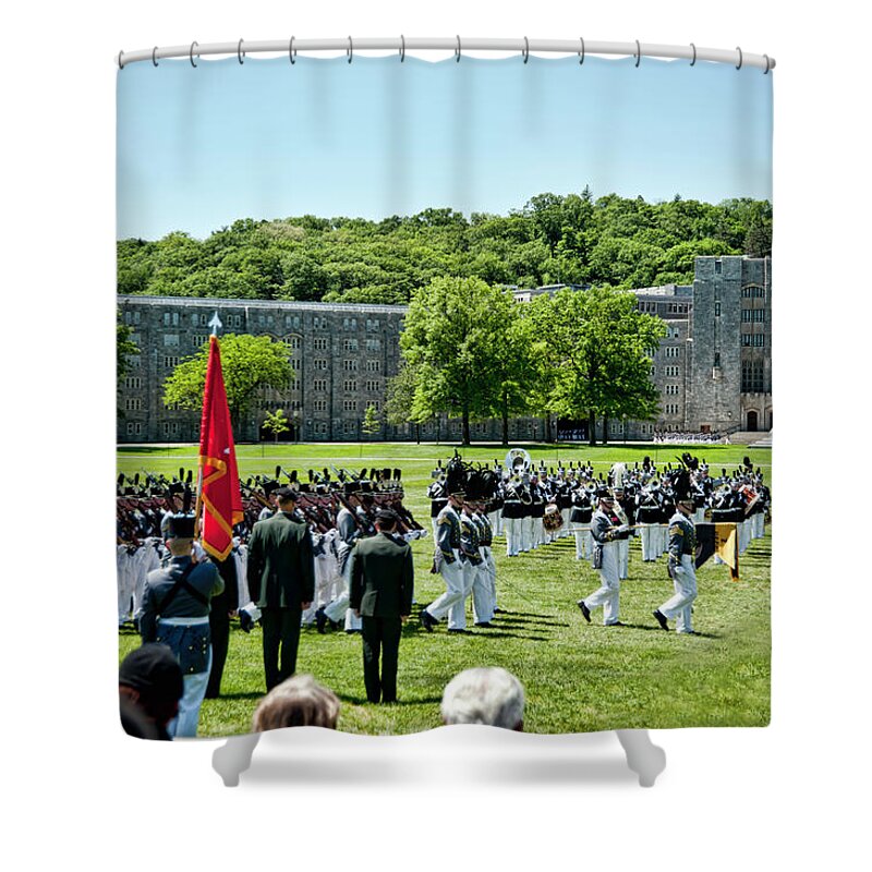 West Point Shower Curtain featuring the photograph Supe's Review by Dan McManus