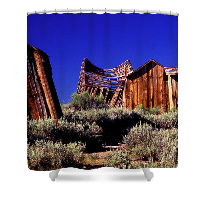 Bodie Shower Curtain featuring the photograph Support Your Neighborhood Outhouse by Paul W Faust - Impressions of Light
