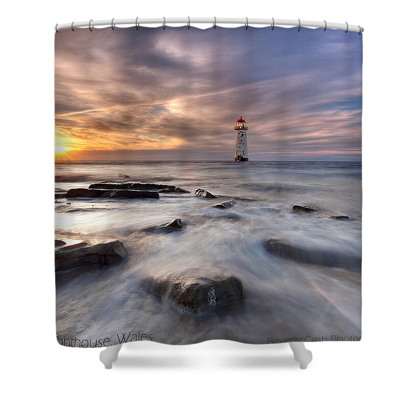 Lighthouse Shower Curtain featuring the photograph Talacre Lighthouse by B Cash