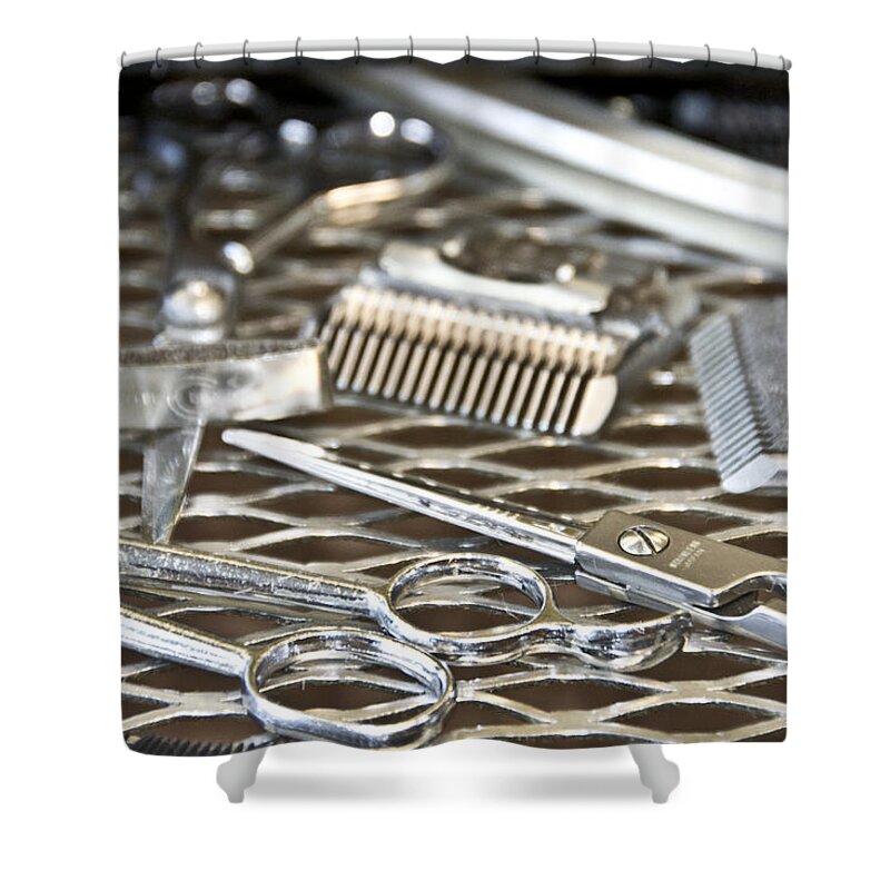 Barber Shower Curtain featuring the photograph The Barber Shop 10 by Angelina Tamez