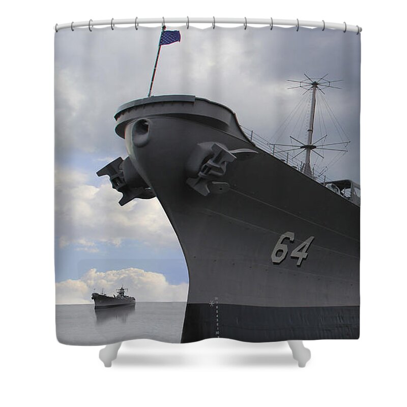 Battleship Shower Curtain featuring the photograph The Calm Before the Storm by Mike McGlothlen