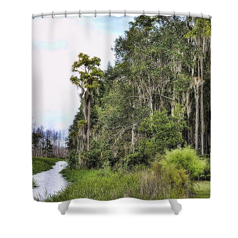 Landscapes Shower Curtain featuring the photograph The Canoe Trail by Jan Amiss Photography