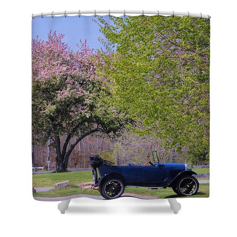 Car Shower Curtain featuring the photograph The classic by Meandering Photography