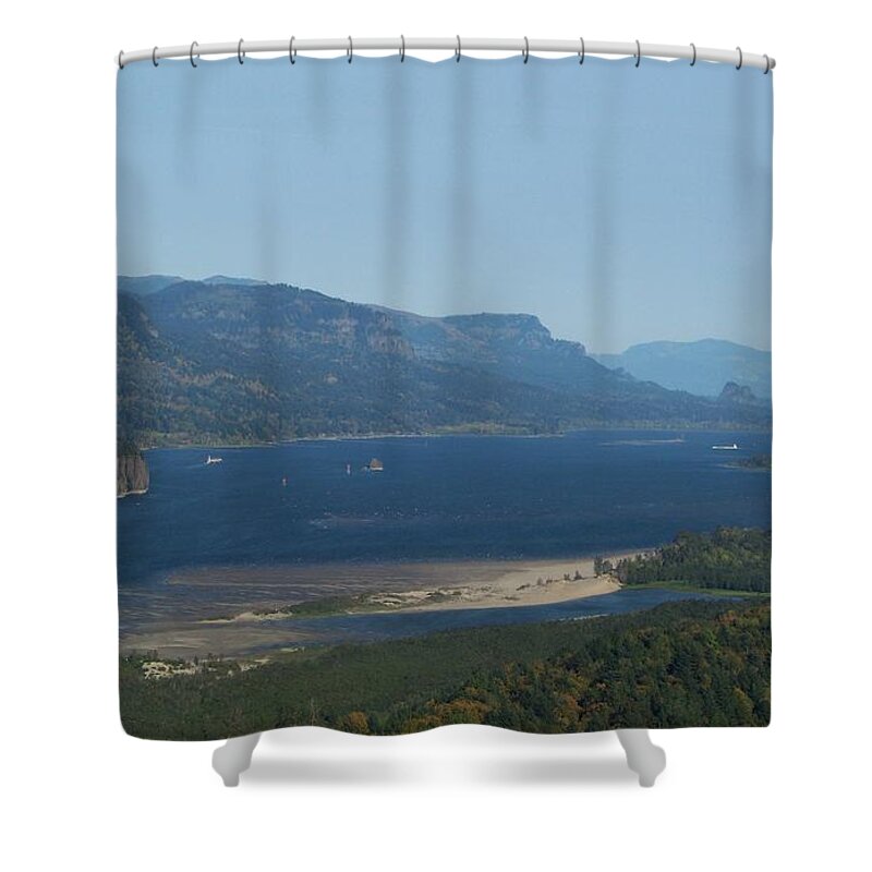 Columbia River Shower Curtain featuring the photograph The Columbia River Gorge by Charles Robinson
