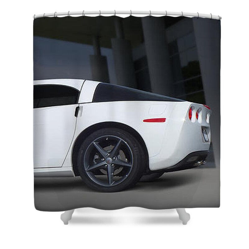 Chevy Shower Curtain featuring the photograph The Corvette Touring Car by Mike McGlothlen