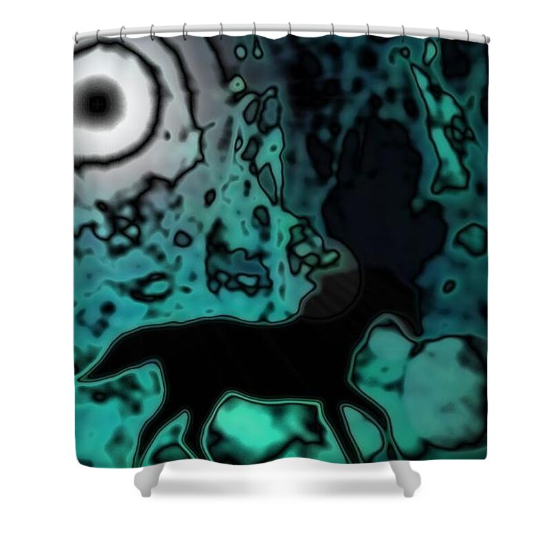 Abstract Shower Curtain featuring the photograph The Eclipsed Horse by Jessica S