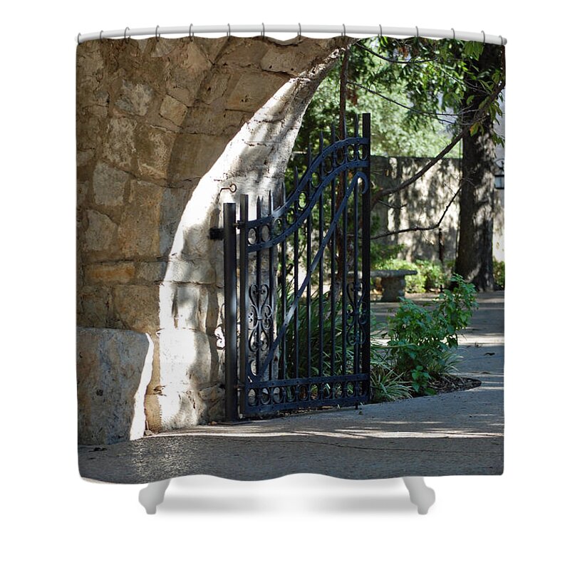 Exit Shower Curtain featuring the photograph The Gateway by Robert Meanor