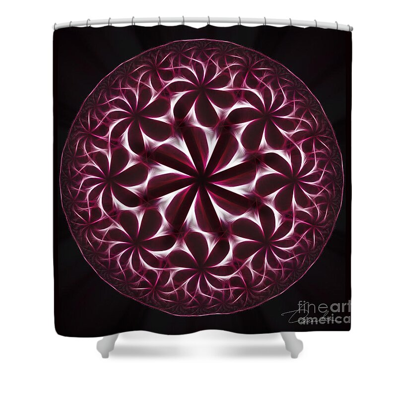 Mandala Shower Curtain featuring the digital art The Hot Ice by Danuta Bennett