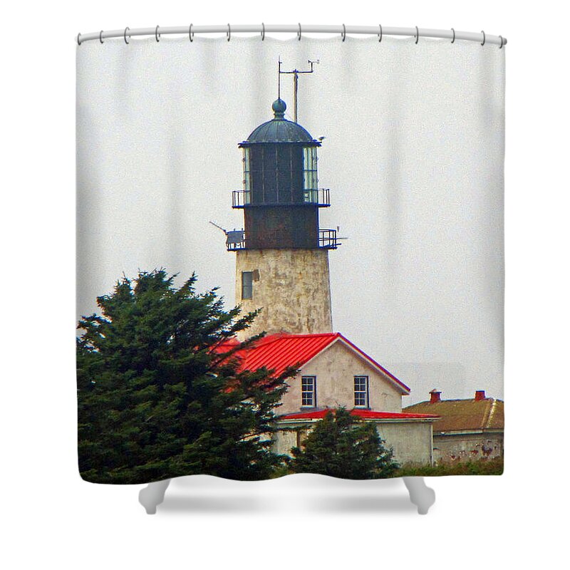 Cape Flattery Shower Curtain featuring the photograph The Lighthouse of Tatoosh by Tikvah's Hope