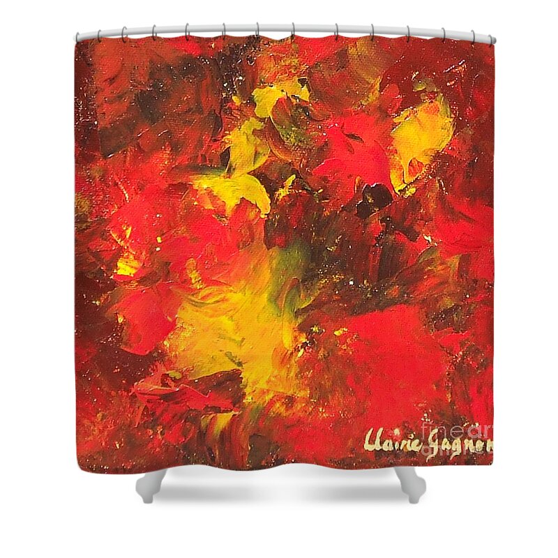Abstract Shower Curtain featuring the painting The Old Masters by Claire Gagnon
