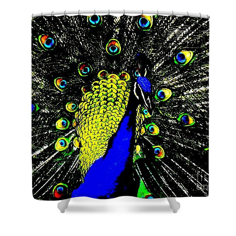 Birds Shower Curtain featuring the photograph The Peacock by John King I I I