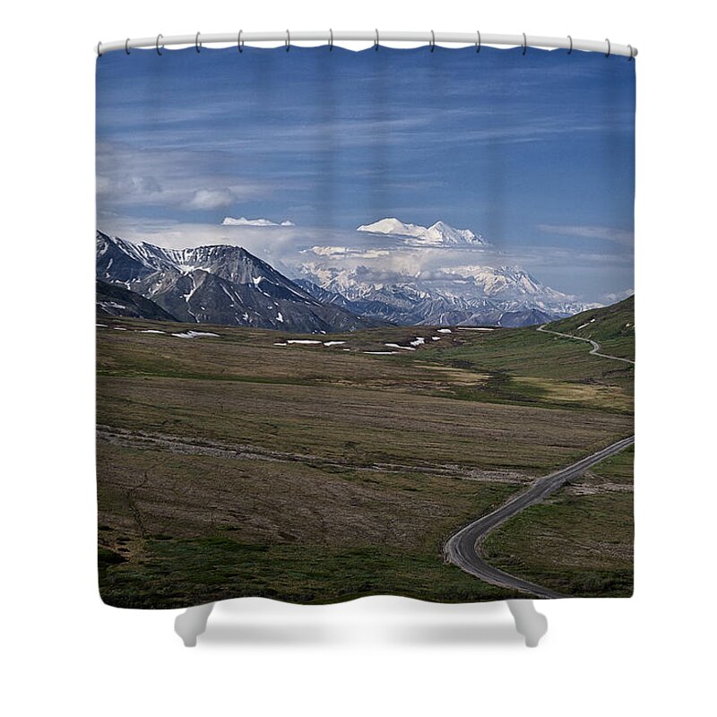 The Road To The Great One Shower Curtain featuring the photograph The Road to The Great One by Wes and Dotty Weber