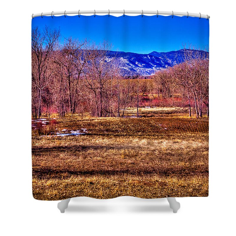 Denver Shower Curtain featuring the photograph The South Platte Park Landscape by David Patterson