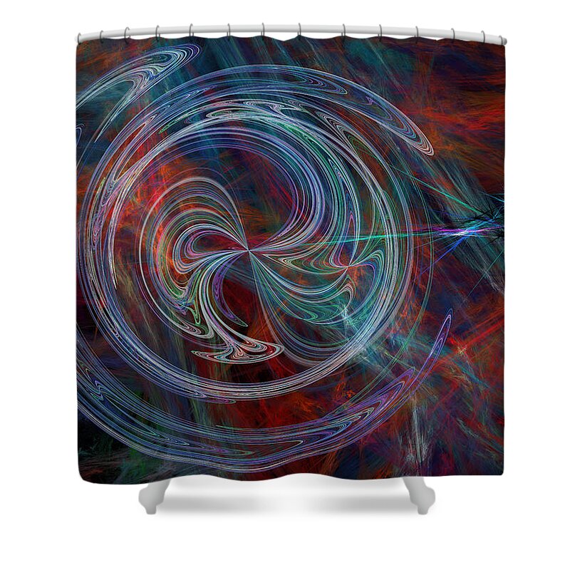 Abstract Shower Curtain featuring the digital art The Spark of Life by Rod Johnson