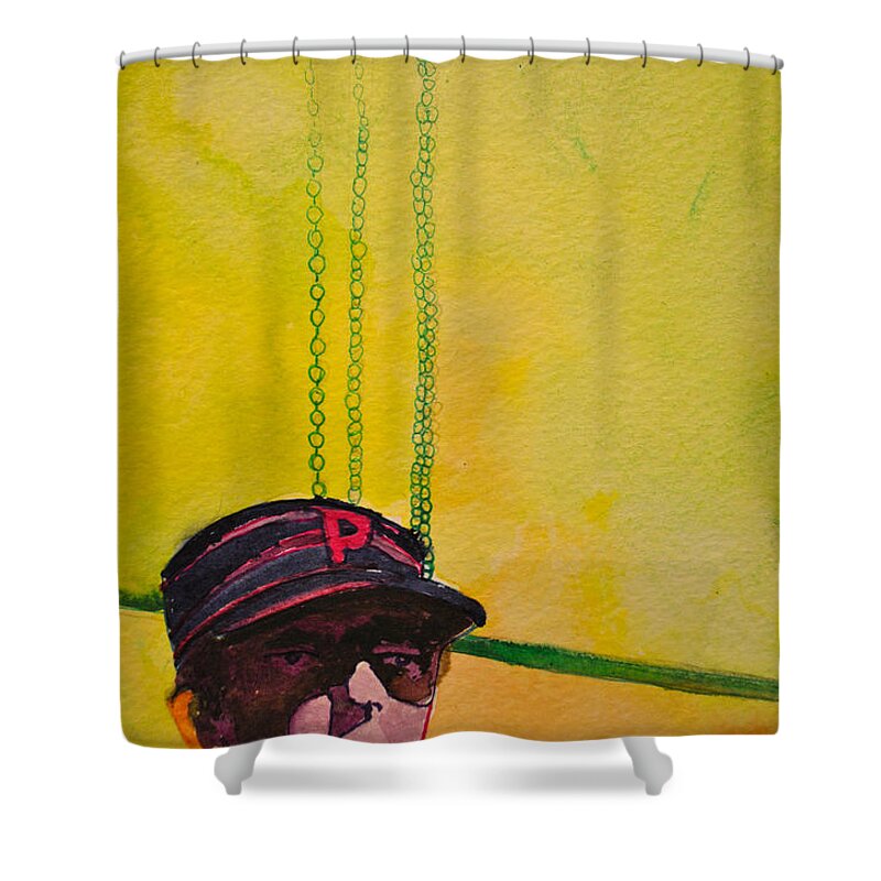 Umphrey's Mcgee Shower Curtain featuring the painting The Stare by Patricia Arroyo