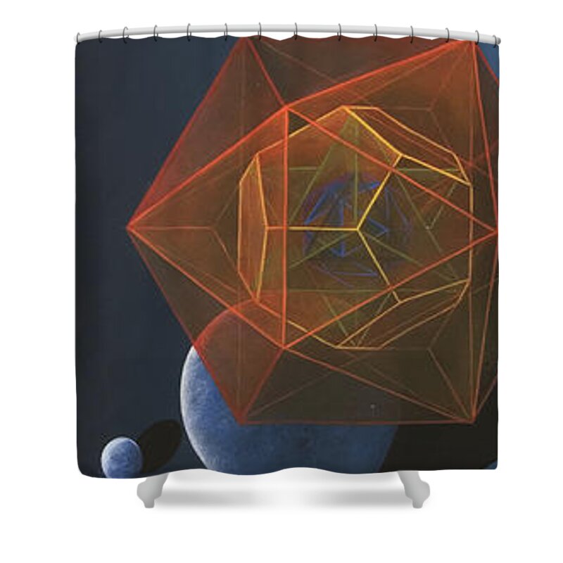 Woman Shower Curtain featuring the painting The Two Kings by Nad Wolinska