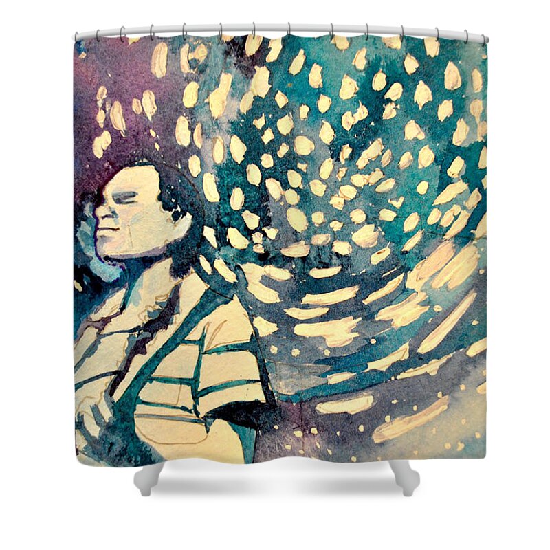 Umphrey's Mcgee Shower Curtain featuring the painting The Um Swirl by Patricia Arroyo