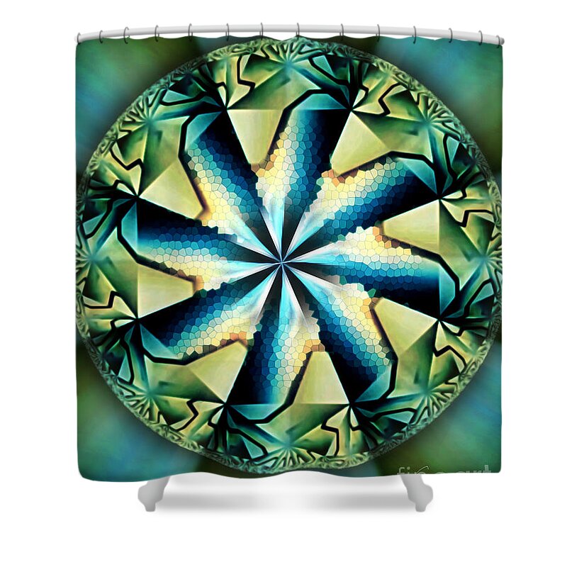 Mandala Shower Curtain featuring the digital art The Waves Of Silk by Danuta Bennett