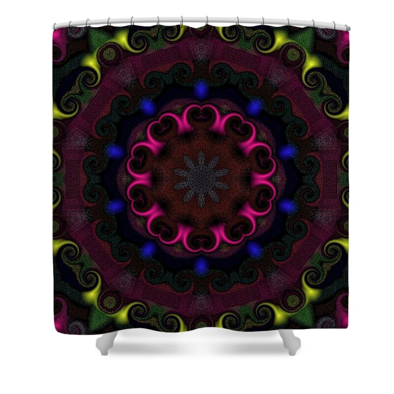 Pink Shower Curtain featuring the digital art Think Pink by Alec Drake