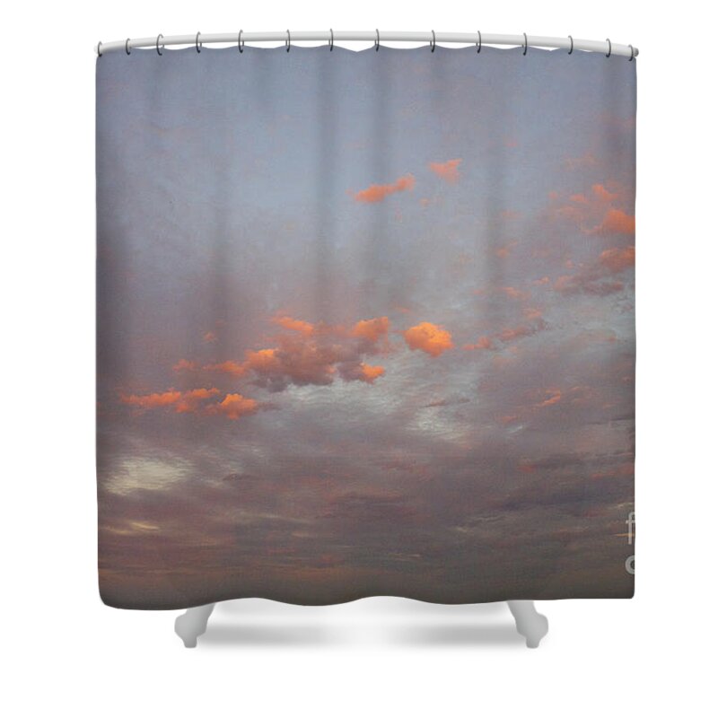 Landscape Shower Curtain featuring the photograph Three Pink Clouds Landscape by Donna L Munro