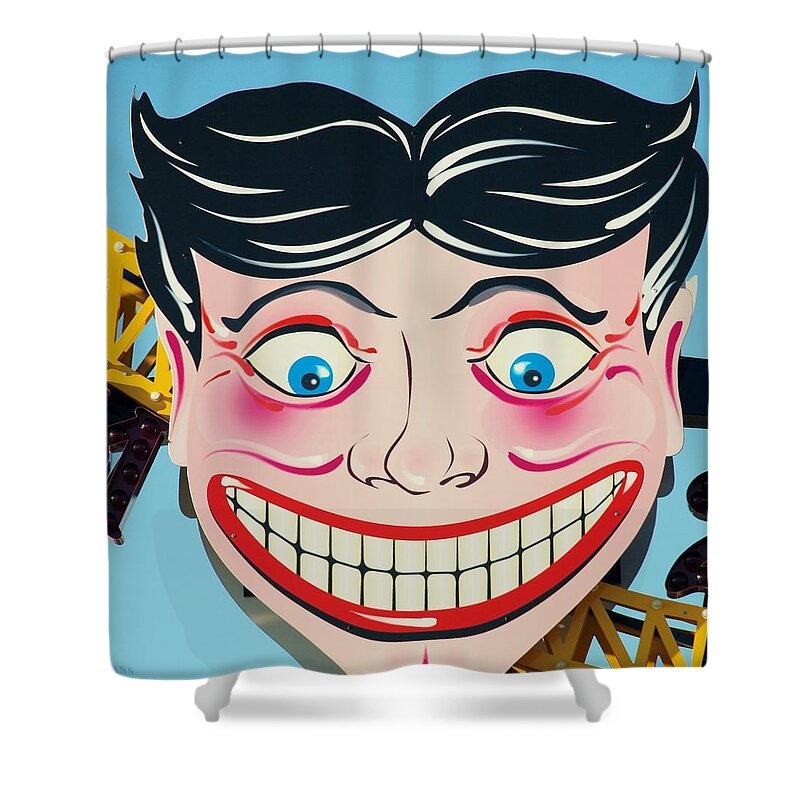 Brooklyn Shower Curtain featuring the photograph TILLIE THE CLOWN of CONEY ISLAND by Rob Hans