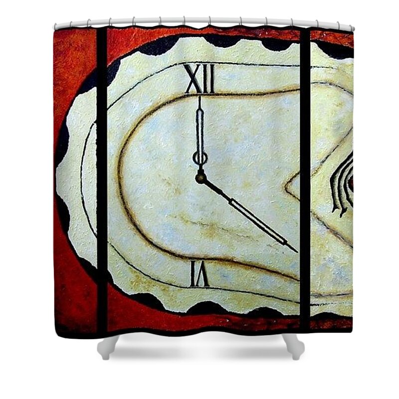 Time Shower Curtain featuring the painting Time by Draia Coralia