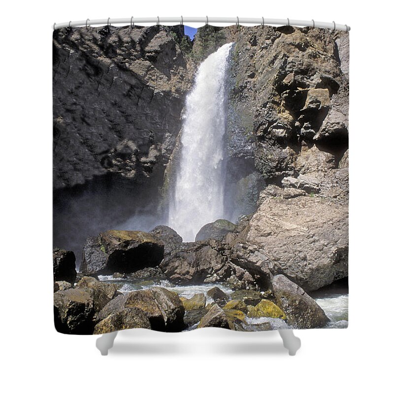 Sandra Bronstein Shower Curtain featuring the photograph Tower Fall of Yellowstone by Sandra Bronstein
