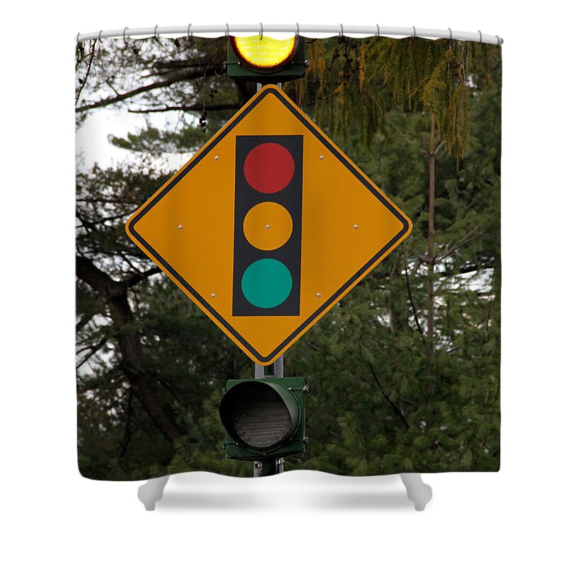 Sign Shower Curtain featuring the photograph Traffic Sign by Photo Researchers