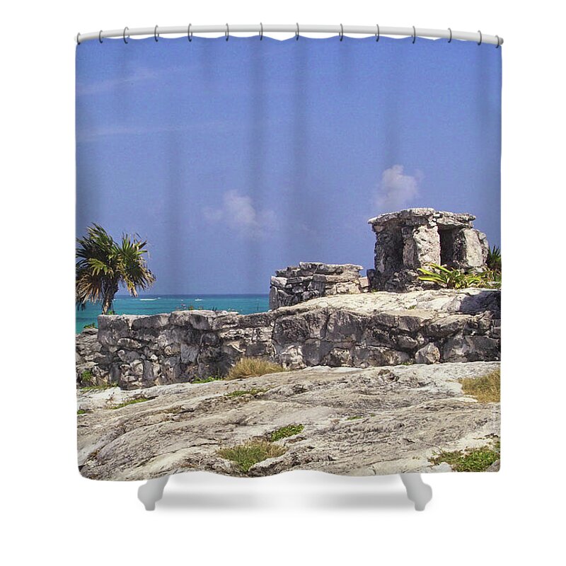 Tulum Shower Curtain featuring the photograph Tulum by the Sea by Kimberly Blom-Roemer