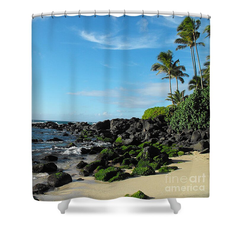 Turtle Beach Shower Curtain featuring the photograph Turtle Beach Oahu Hawaii by Rebecca Margraf