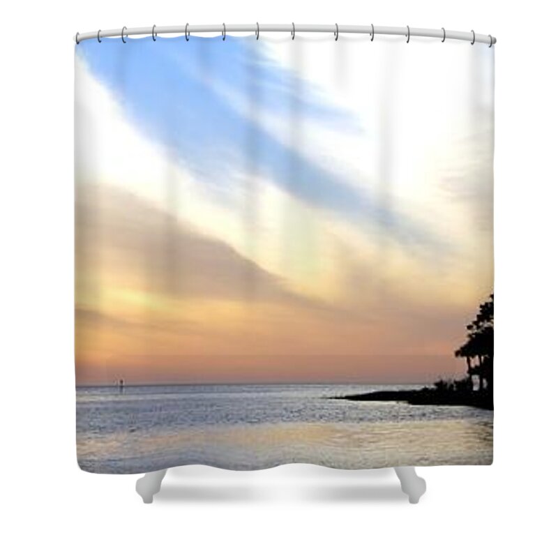 Gulf Shower Curtain featuring the photograph Twilight on the Gulf by Judy Hall-Folde