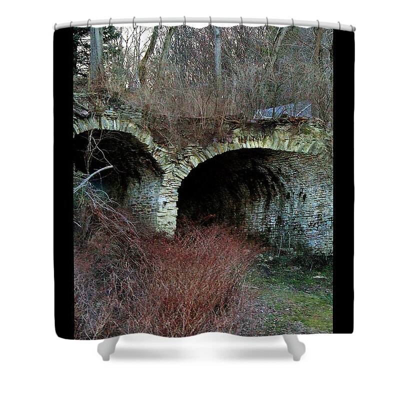 Tunnels Shower Curtain featuring the photograph 'Twin Tunnels on 56' by PJQandFriends Photography