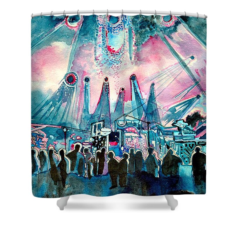 Music Shower Curtain featuring the painting Ums Inverted Special by Patricia Arroyo