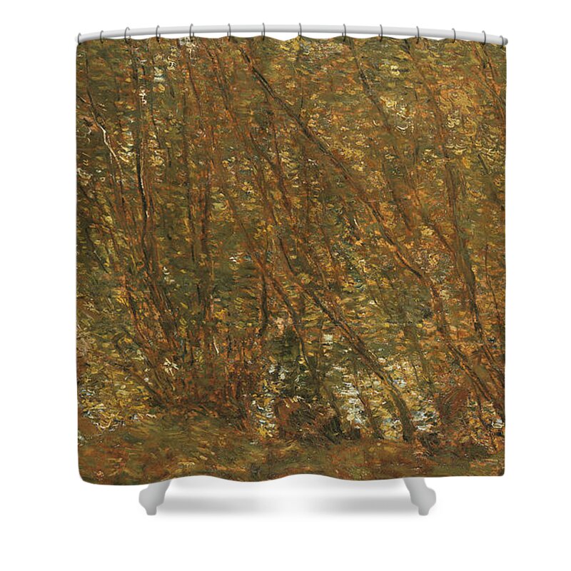Under The Alders Shower Curtain featuring the painting Under the Alders by Childe Hassam