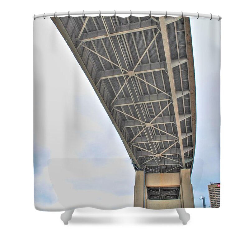  Shower Curtain featuring the photograph Under The Skyway by Michael Frank Jr
