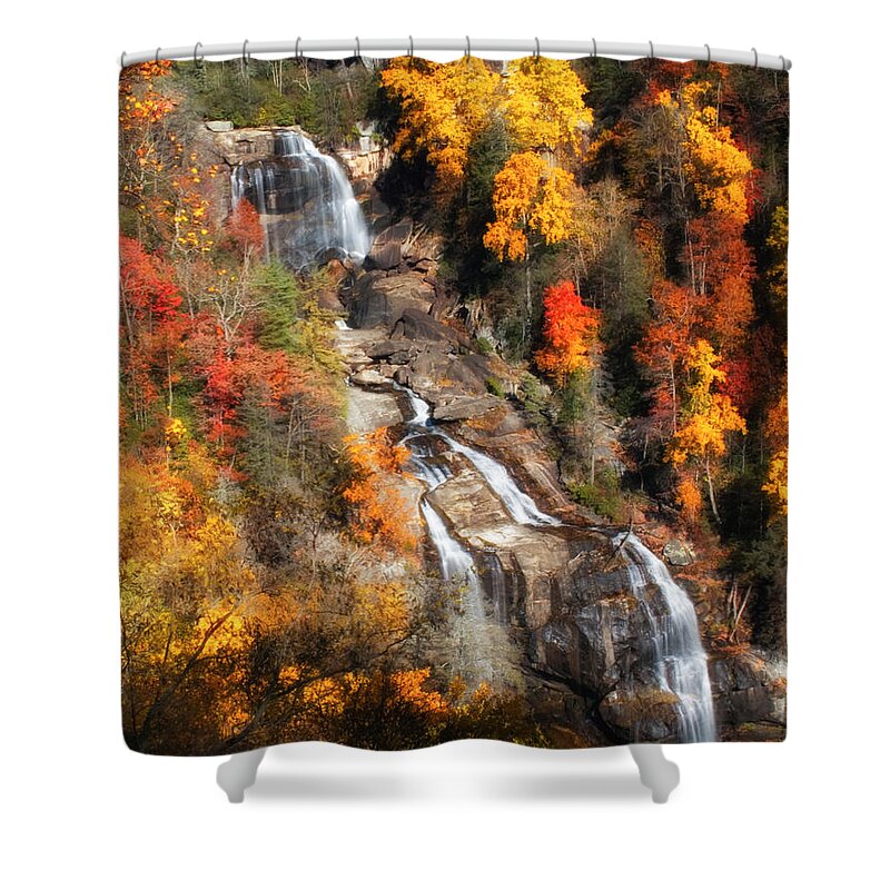 Waterfall Shower Curtain featuring the photograph Upper Whitewater Falls by Lynne Jenkins