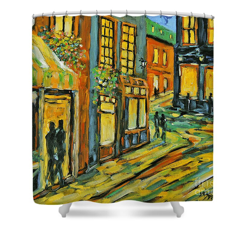 Canadian Artist Painter Shower Curtain featuring the painting Urban Lights by Prankearts by Richard T Pranke