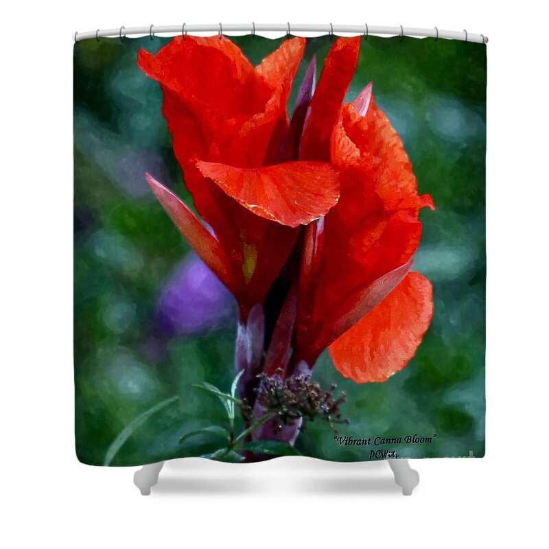 Vibrant Canna Bloom Shower Curtain featuring the photograph Vibrant Canna Bloom - 2 by Patrick Witz