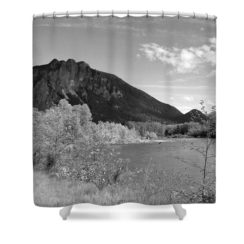 Landscape Shower Curtain featuring the photograph View from the River by Kathleen Grace