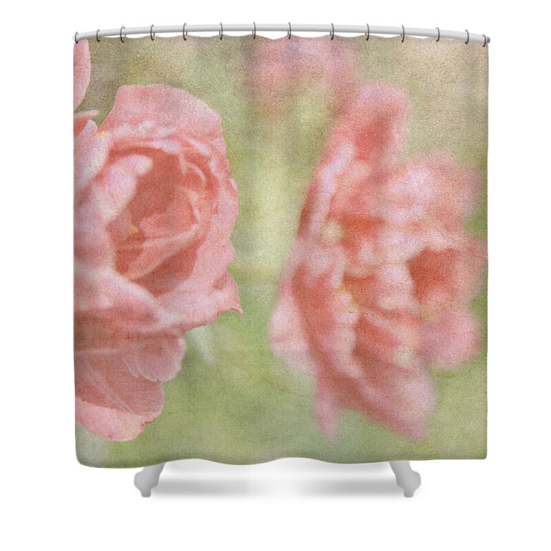 Floral Shower Curtain featuring the photograph Vintage Floral Peonies by Toni Hopper