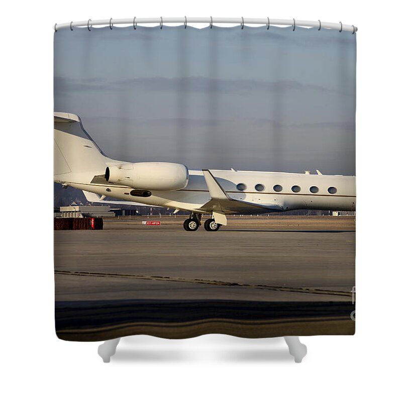 Germany Shower Curtain featuring the photograph Vip Jet C-37a Of Supreme Headquarters by Timm Ziegenthaler