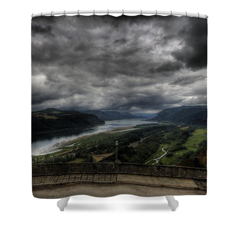 Hdr Shower Curtain featuring the photograph Vista House View by Brad Granger