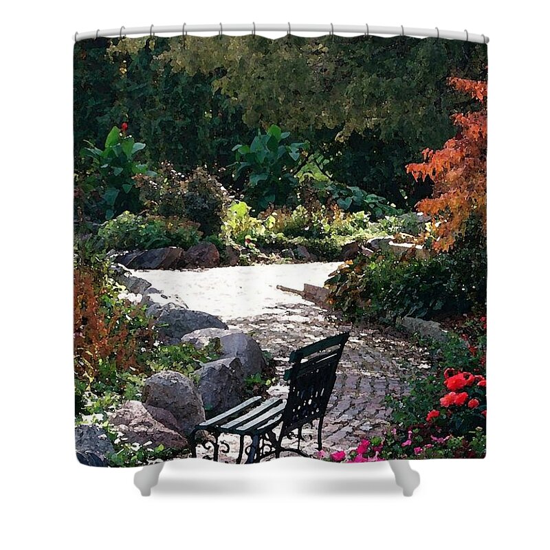 Landscape Shower Curtain featuring the photograph Walk in the Park by Steven Clipperton
